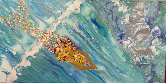 Mermaid Body Surfing (Print)