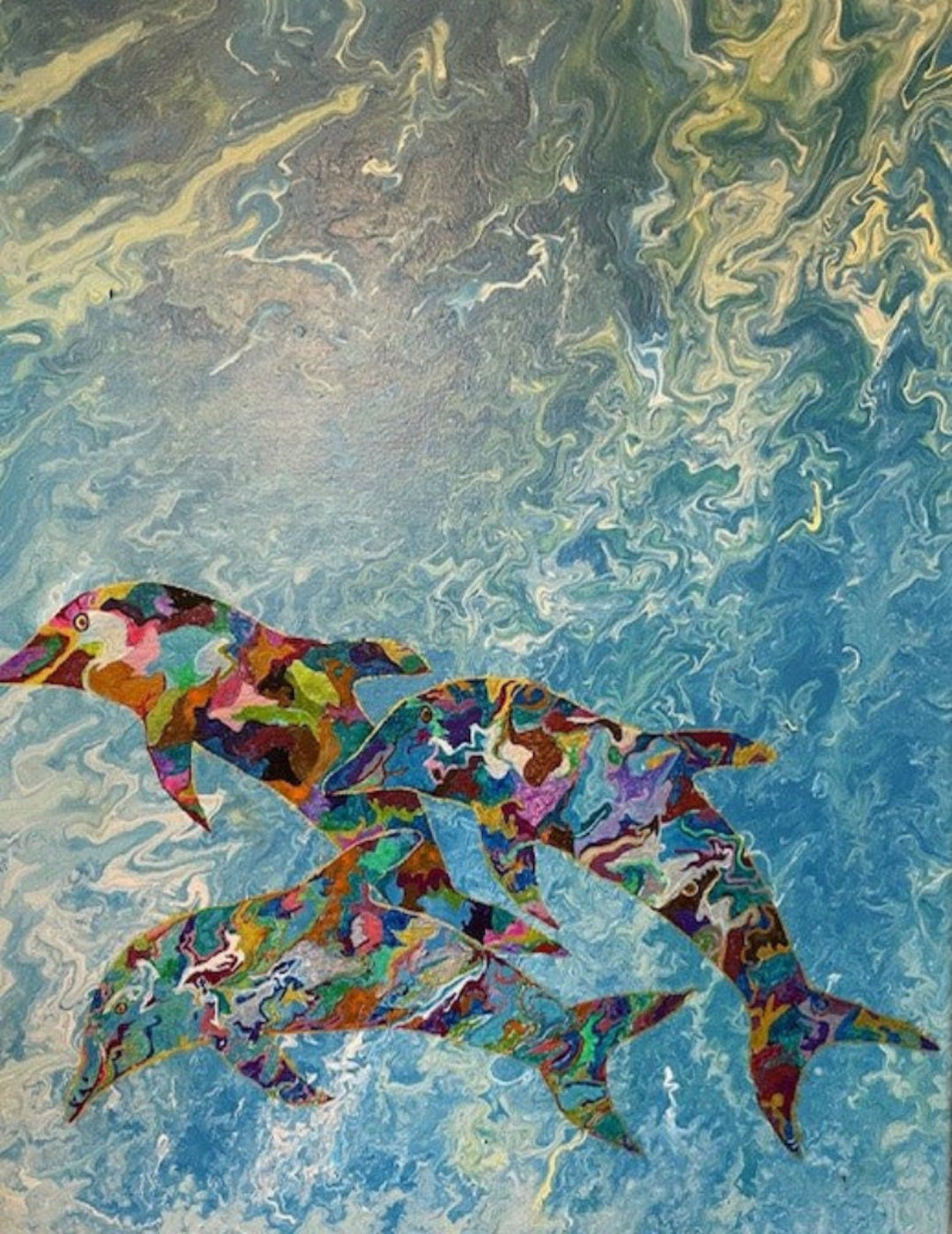 Dolphins At Play (Print)